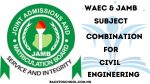 WAEC and JAMB Subject Combination for Civil Engineering